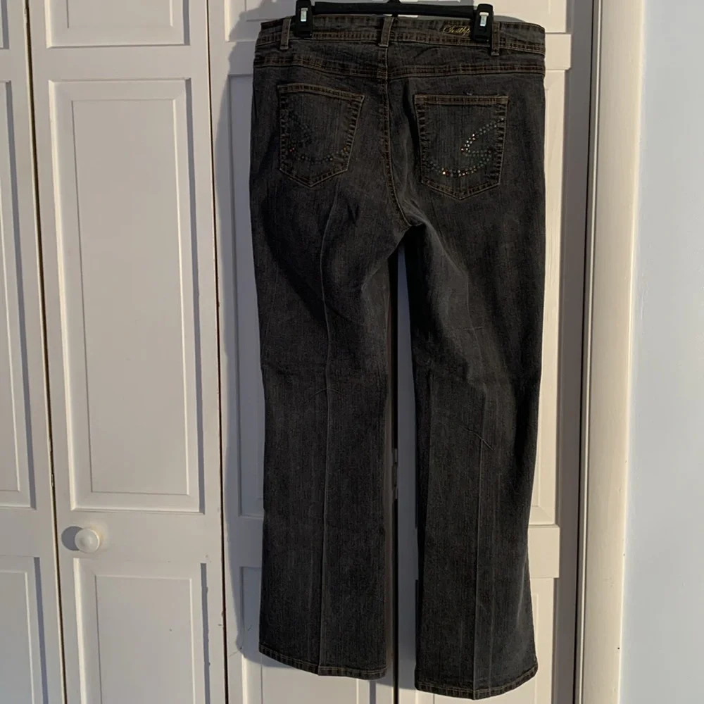 South Pole Gray Flare Wide Leg Jeans